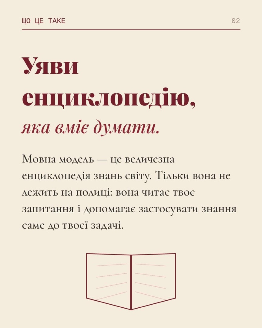 Guide slide: “Imagine an encyclopedia that can think”